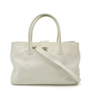 Chanel Executive Line Coco Mark Tote Bag Leather Ivory White